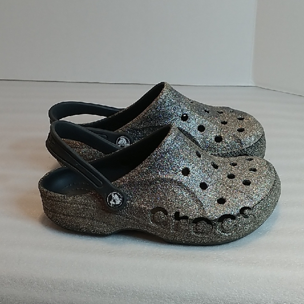 Crocs Kids Glitter Clogs - Silver J3